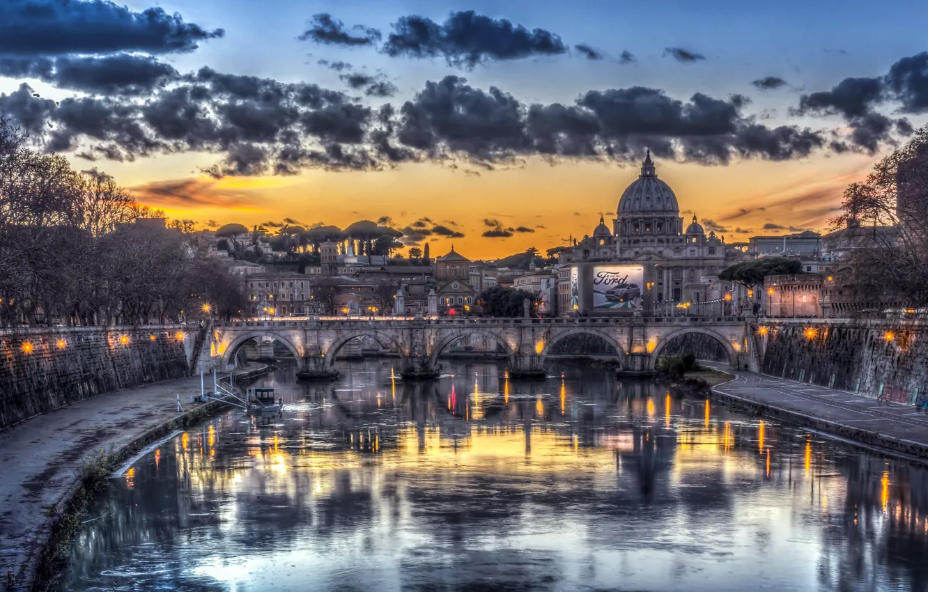Photo wallpaper roma, Italy, Vatican sunset