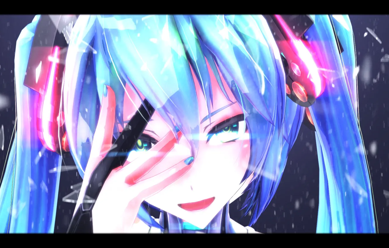 Photo wallpaper girl, fragments, Hatsune Miku, Vocaloid