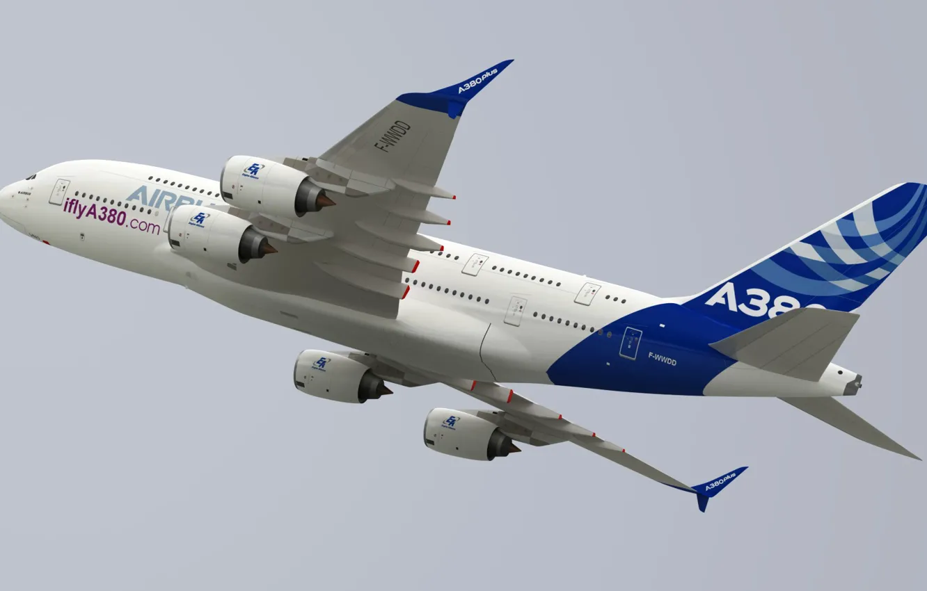 Photo wallpaper A380, Airbus, A passenger plane