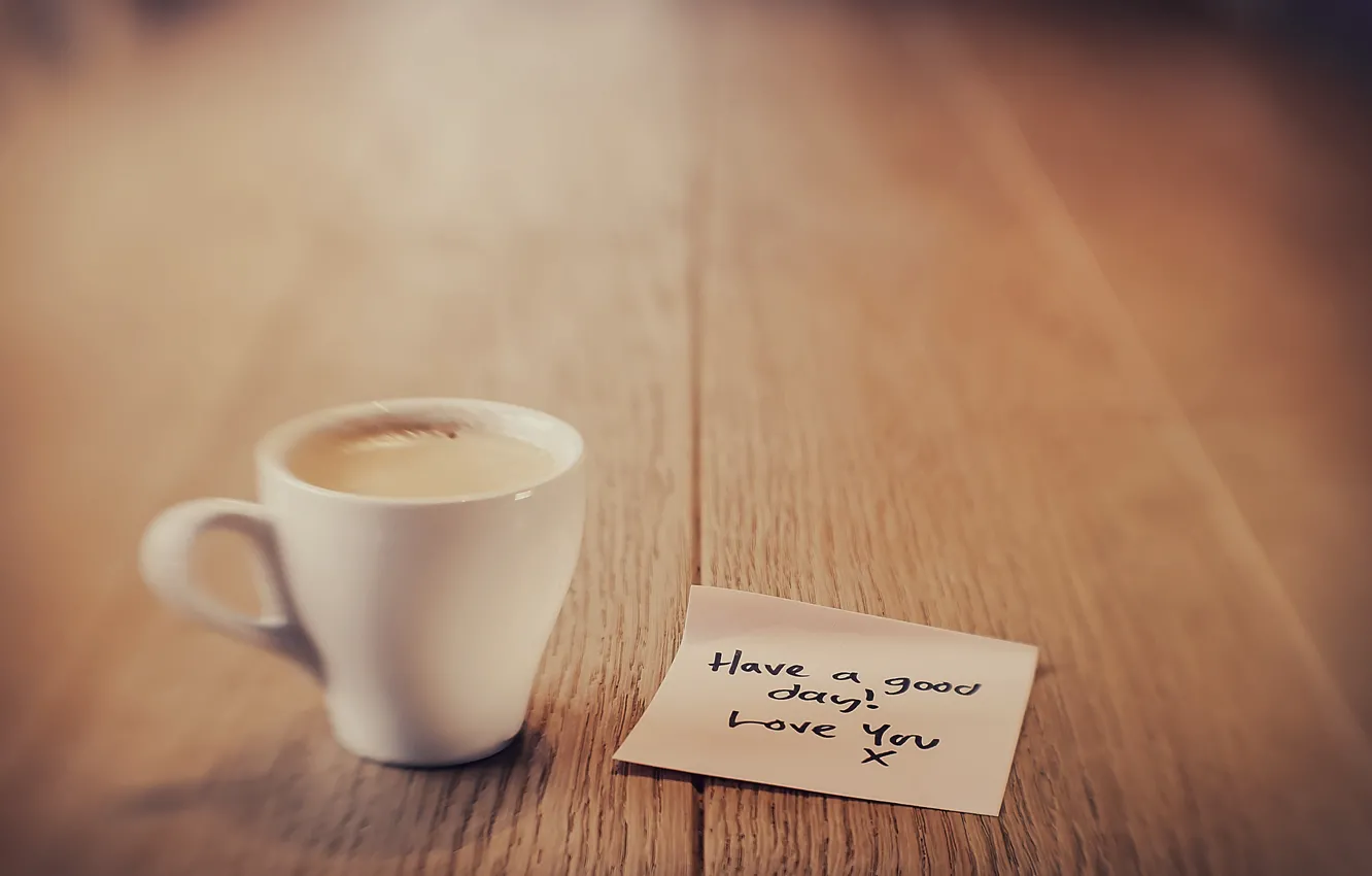 Photo wallpaper coffee, Cup, note