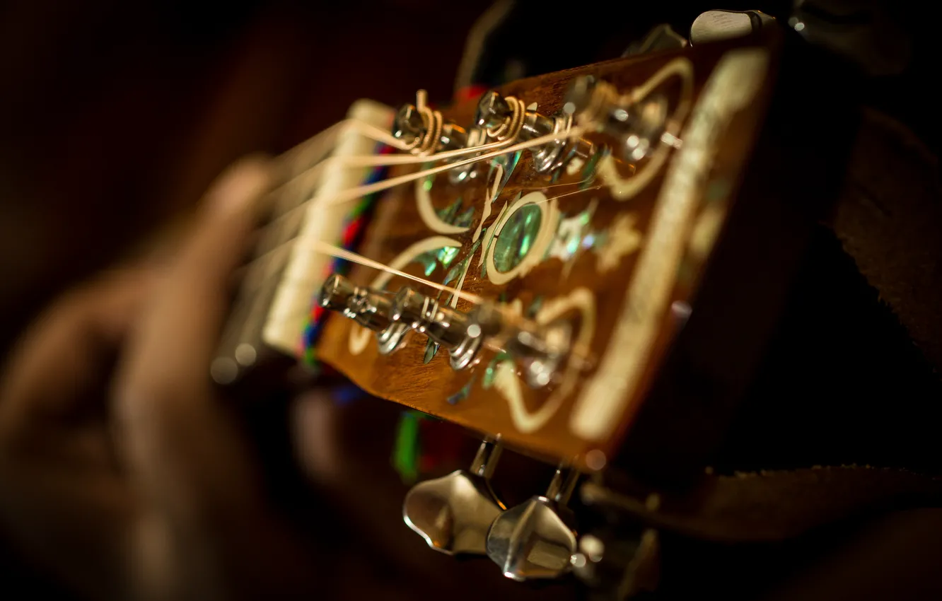 Photo wallpaper guitar, strings, musical instrument