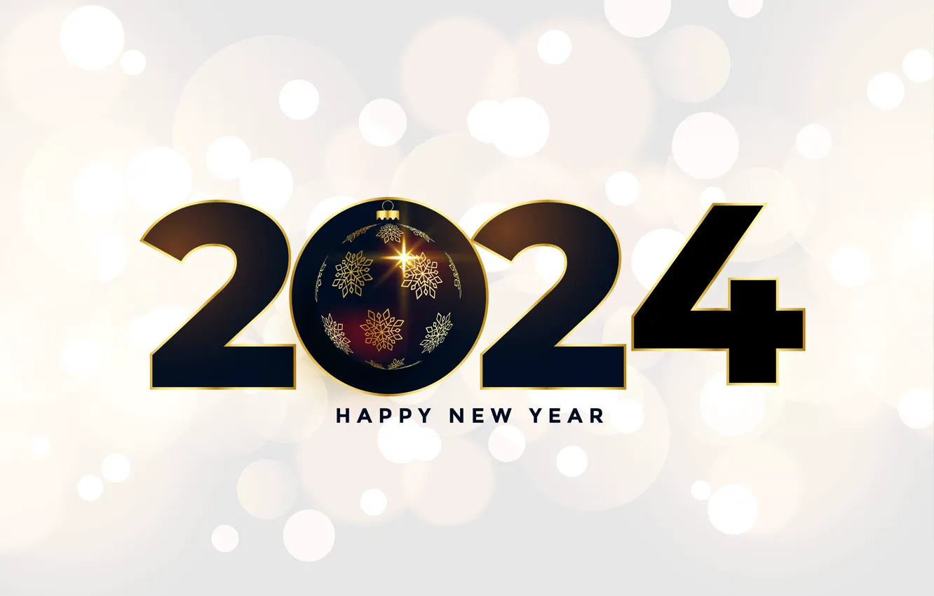 Photo wallpaper new year, figures, date, 2024