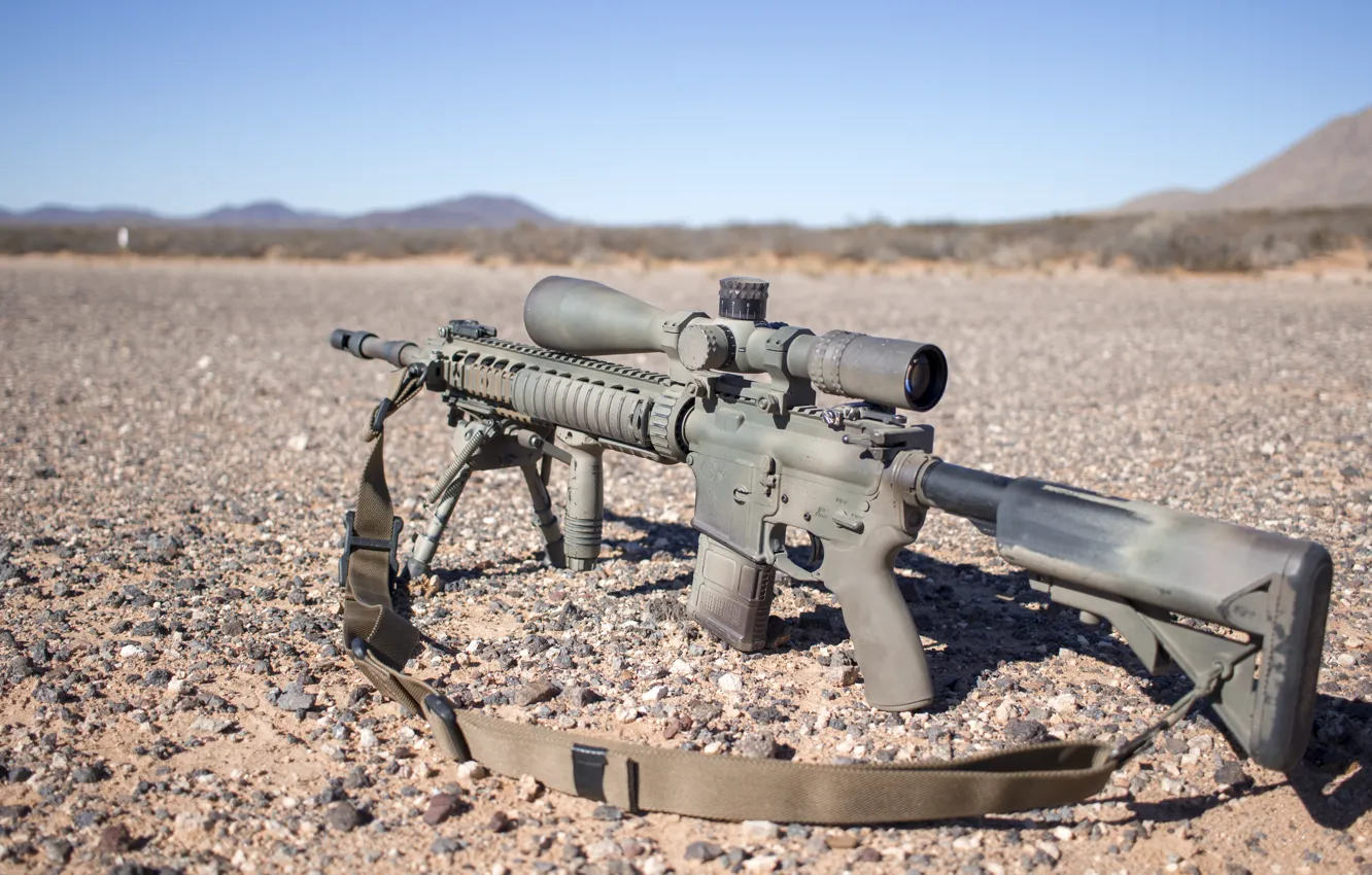 Photo wallpaper weapons, strap, assault rifle, Mk12