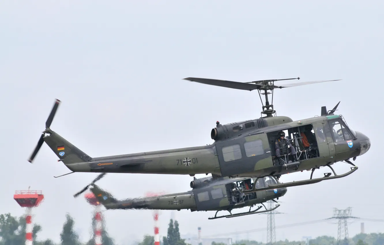 Photo wallpaper helicopter, Bell, German Armed Forces, UH-1D