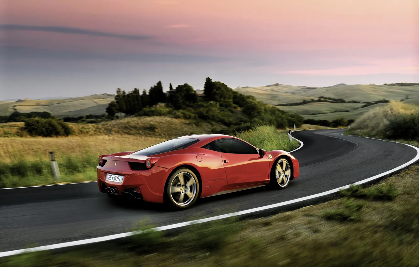 Photo wallpaper landscape, track, Ferrari