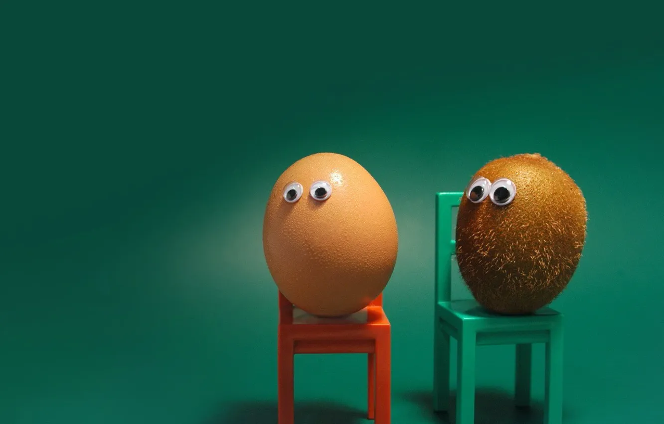 Photo wallpaper cute, eggs, chair