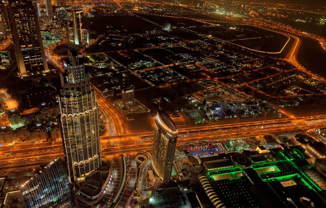Photo wallpaper night, the city, Dubai