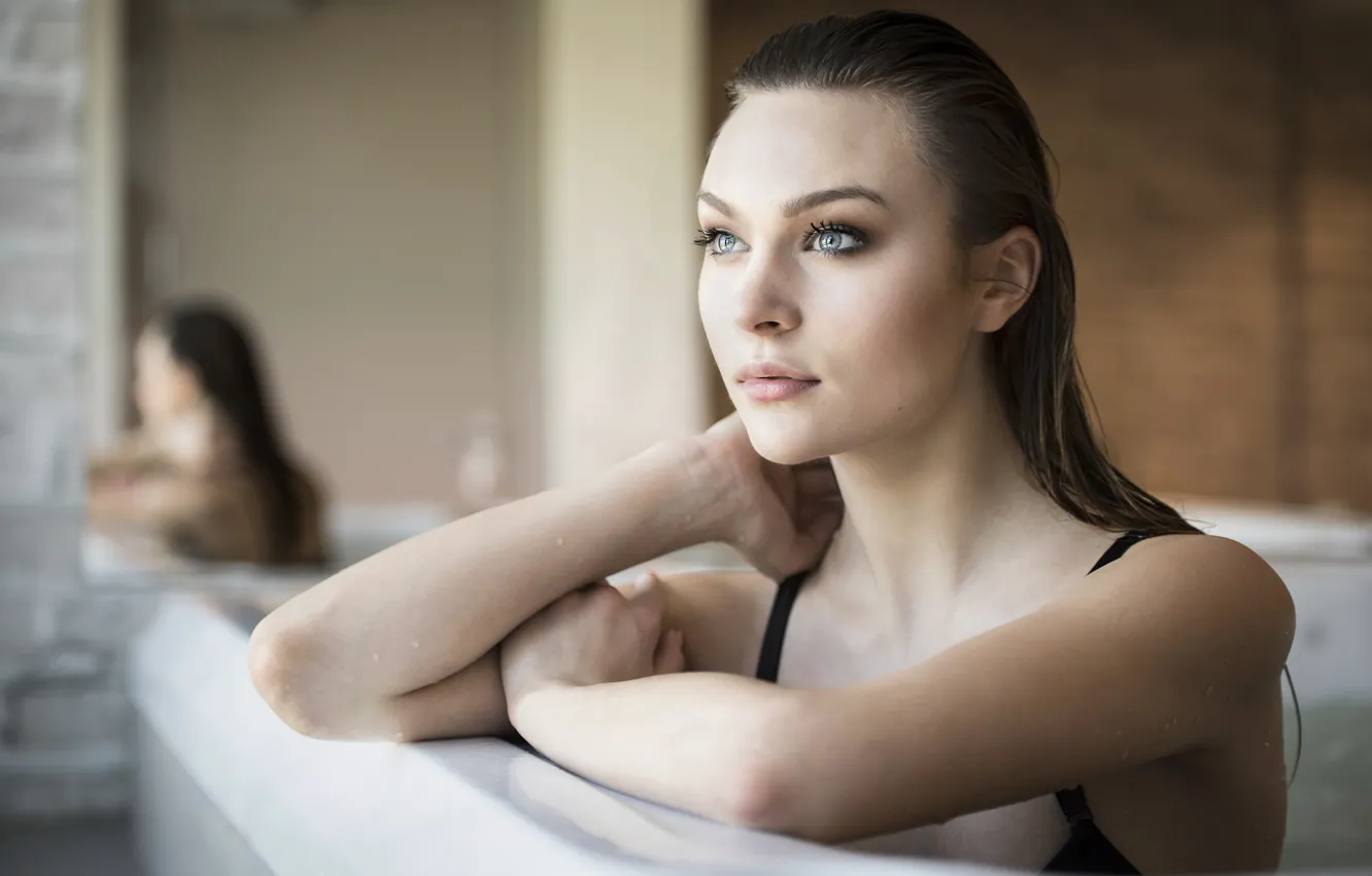 Photo wallpaper face, model, bath, beauty, Dumi