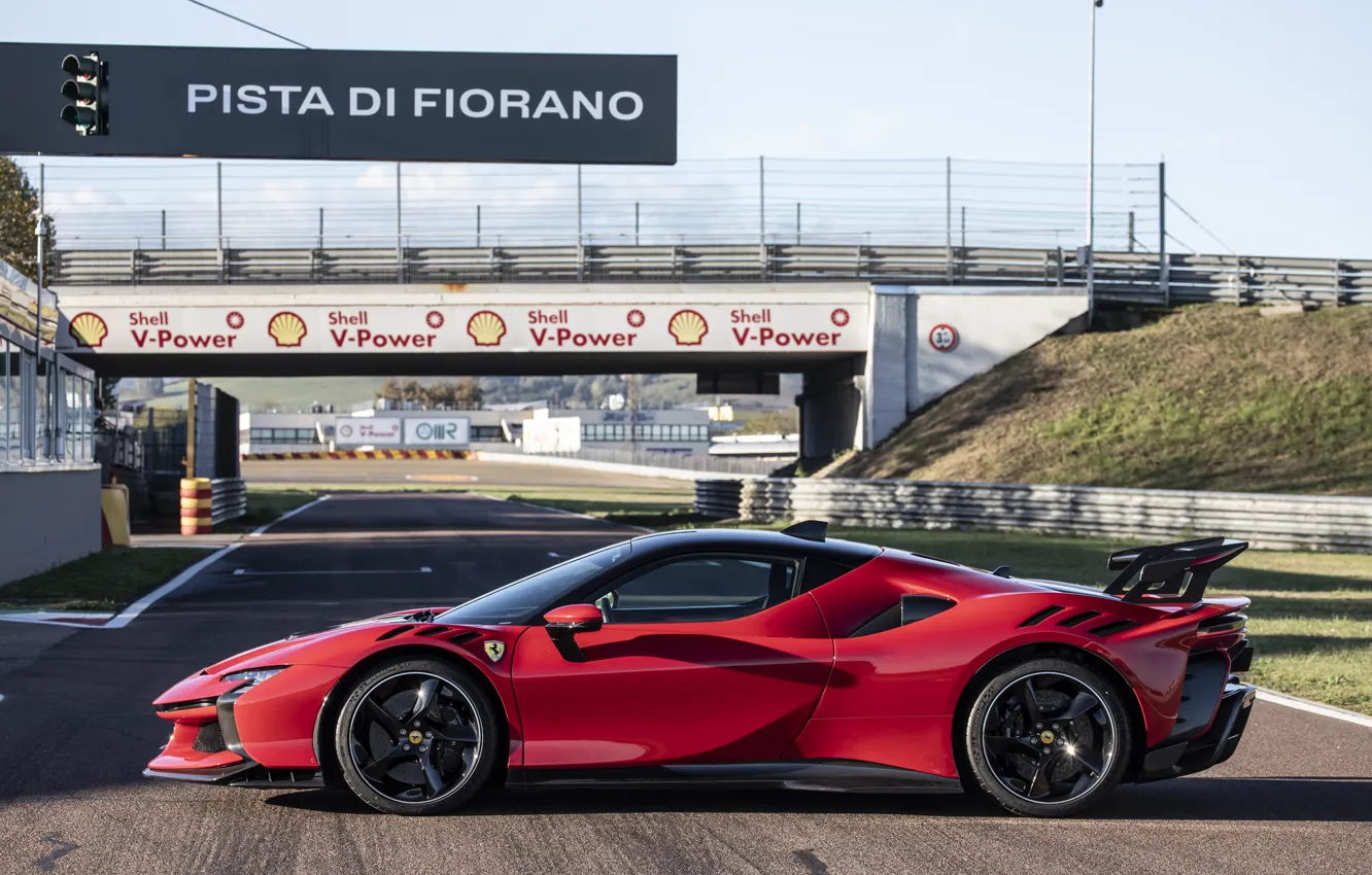 Photo wallpaper Ferrari, side view, SF90, Ferrari SF90 Stradale