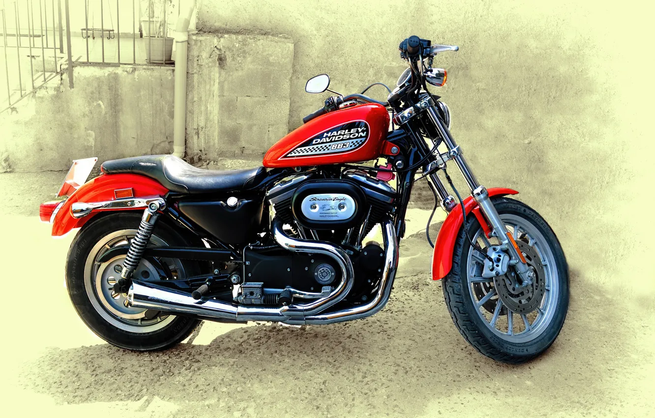 Photo wallpaper background, motorcycle, Harley Davidson 883