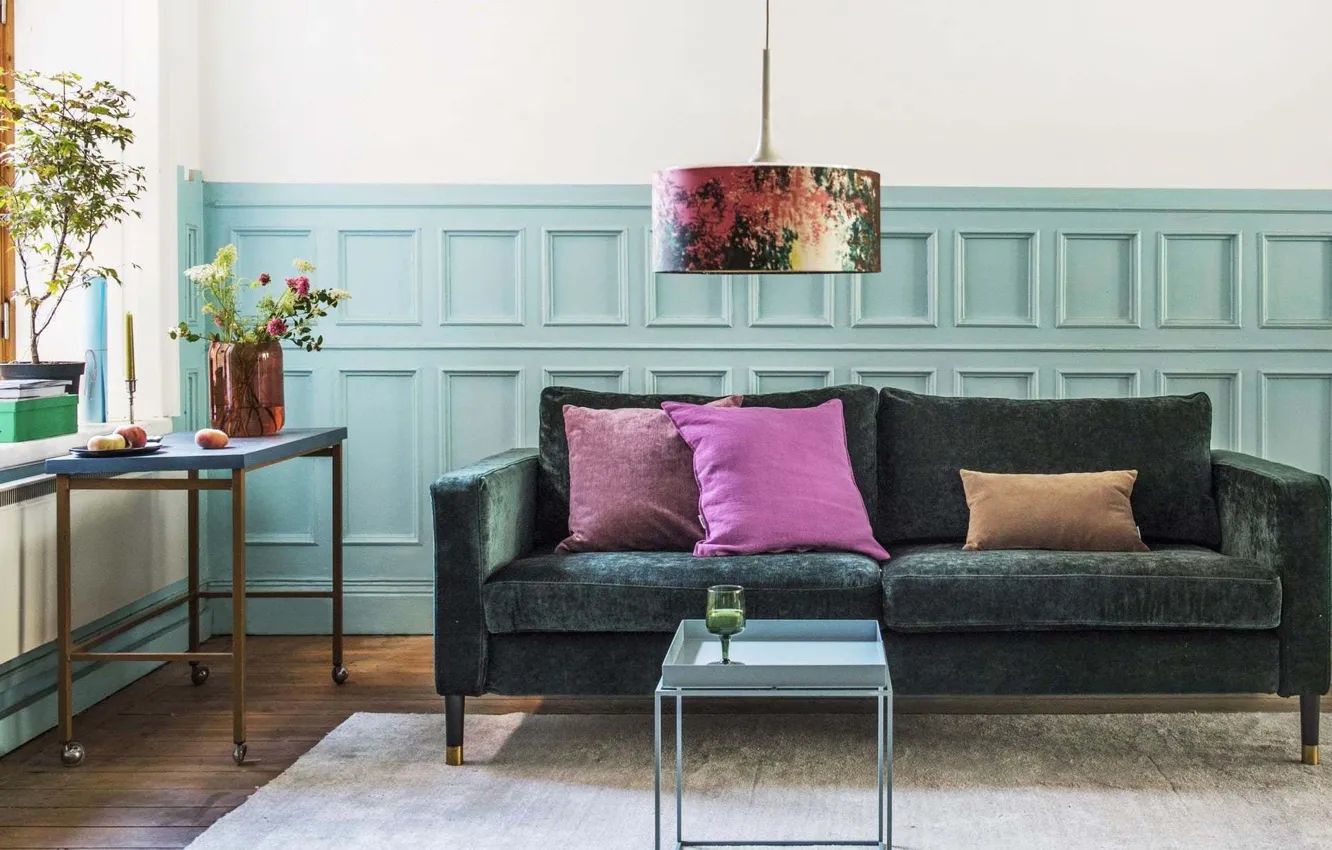 Photo wallpaper design, style, interior, sofa, living room, IKEA, IKEA idea decor, IKEA Decor