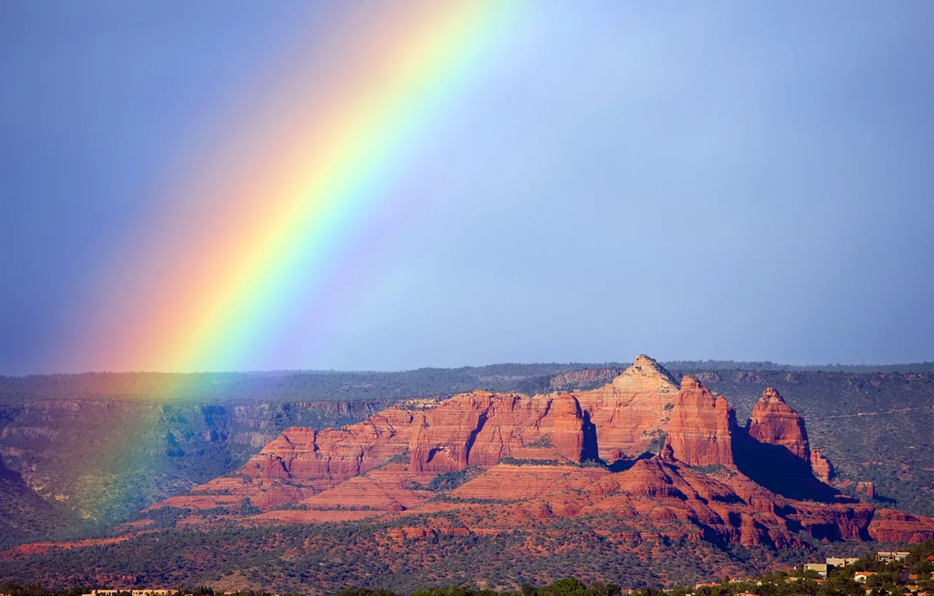 Photo wallpaper Canyon, Stone, Rainbow