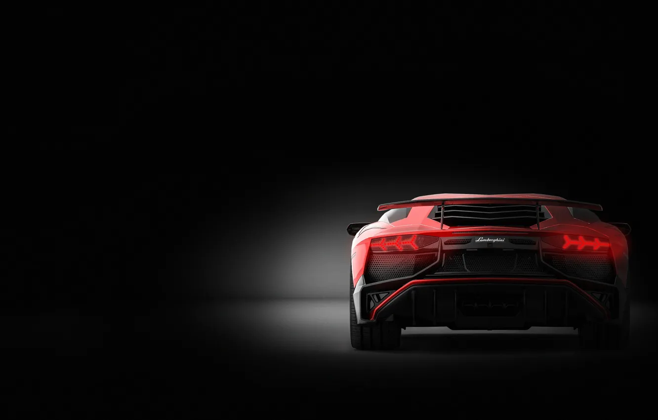 Photo wallpaper car, machine, auto, red, Lamborghini, supercar, sports car, Aventador