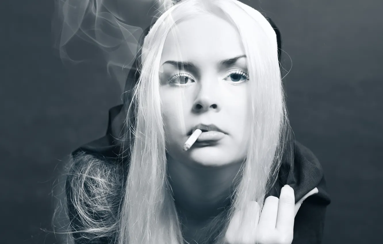 Photo wallpaper girl, blonde, nun, smokes, Smoking, with a cigarette, audacity