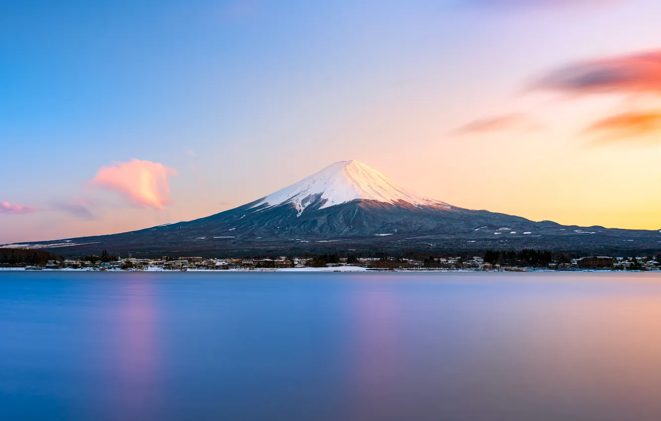 Photo wallpaper Japan, Mount Fuji, Lake Kawaguchi