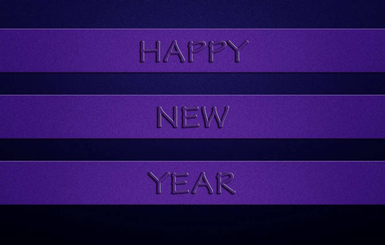Photo wallpaper purple, the inscription, new year, happy new year, dark blue background, three stripes