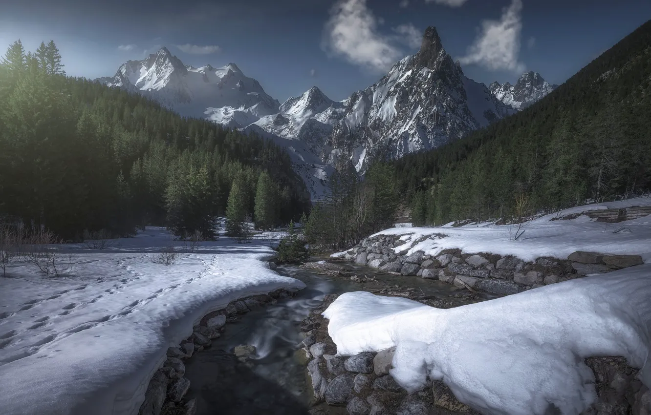 Photo wallpaper mountains, France, Savoie
