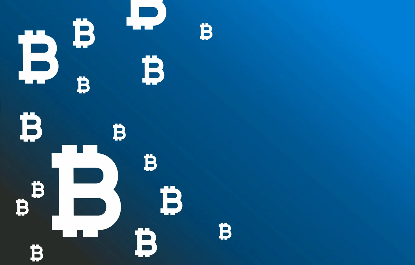 Photo wallpaper blue, background, logo, logo, blue, fon, bitcoin, bitcoin