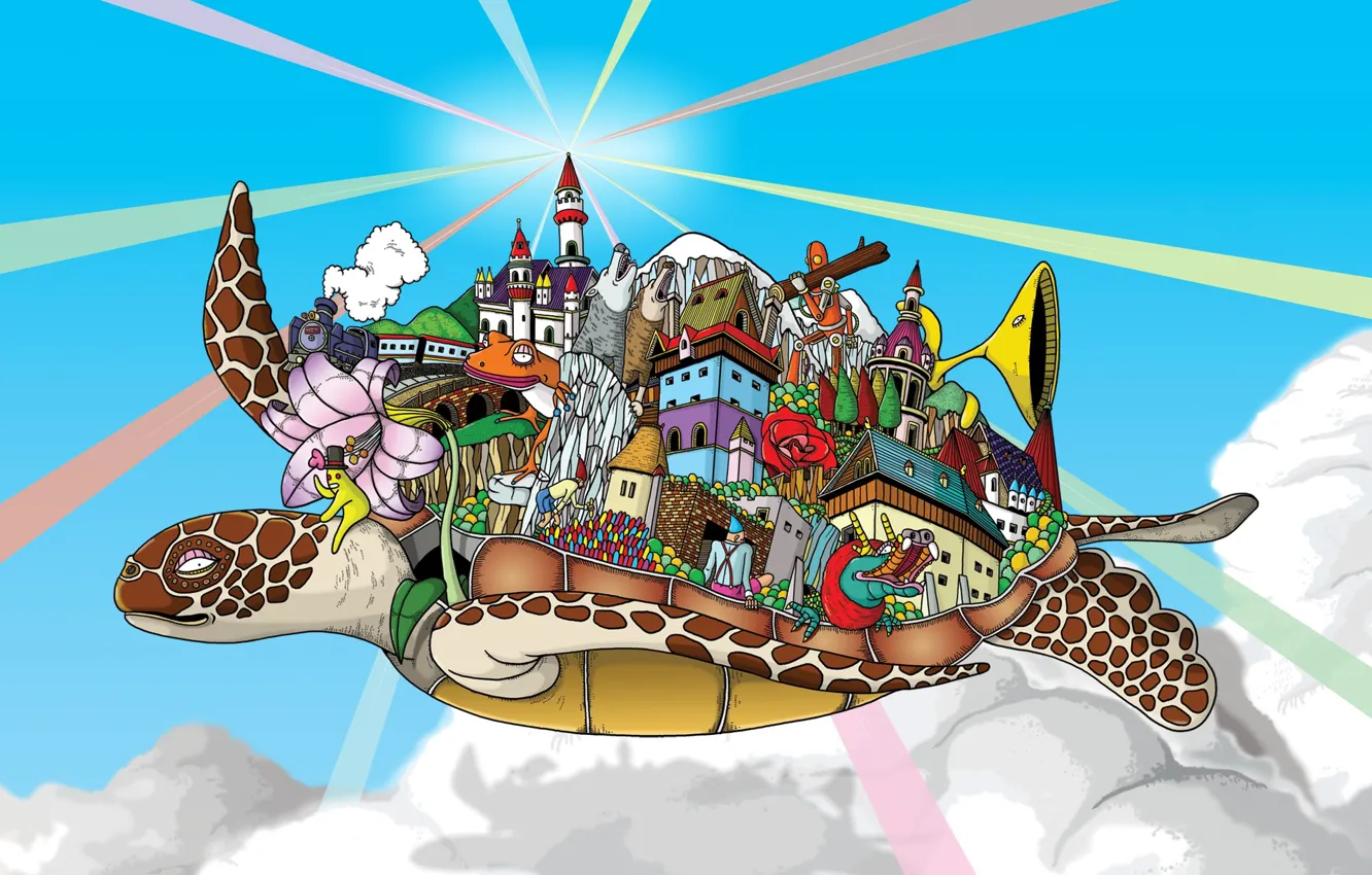 Photo wallpaper turtle, windows 7, seven