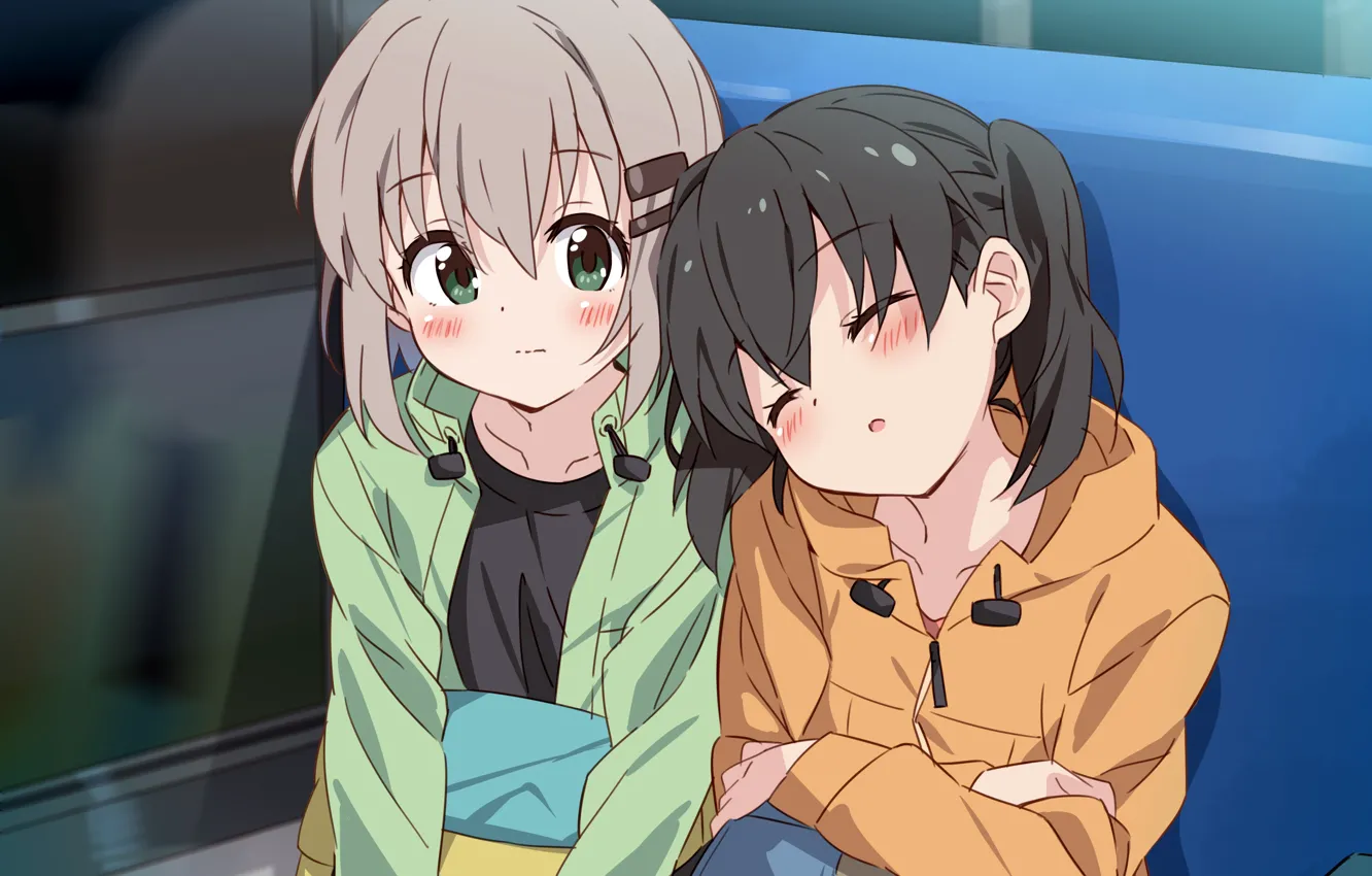 Photo wallpaper anime, art, girl, yama no susume