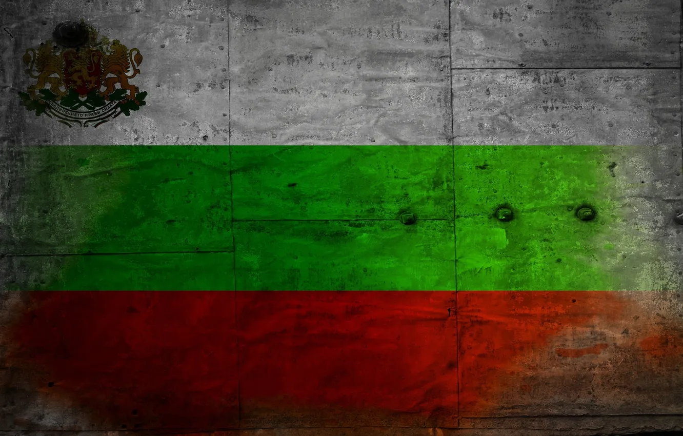 Photo wallpaper flag, coat of arms, Bulgaria