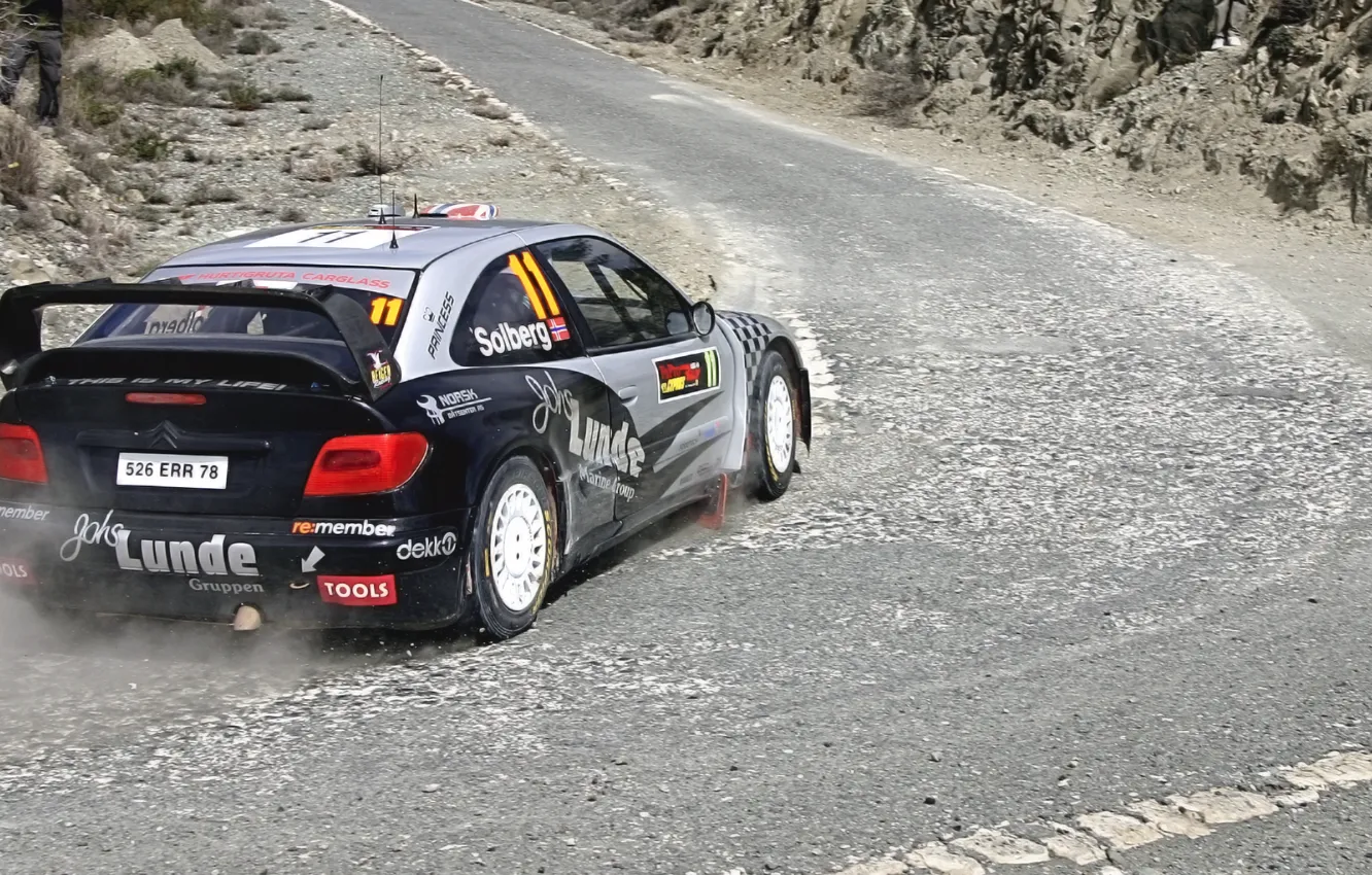 Photo wallpaper road, machine, auto, sport, turn, Citroen, rear view, WRC