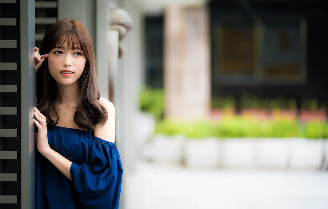 Photo wallpaper look, girl, Asian, cutie