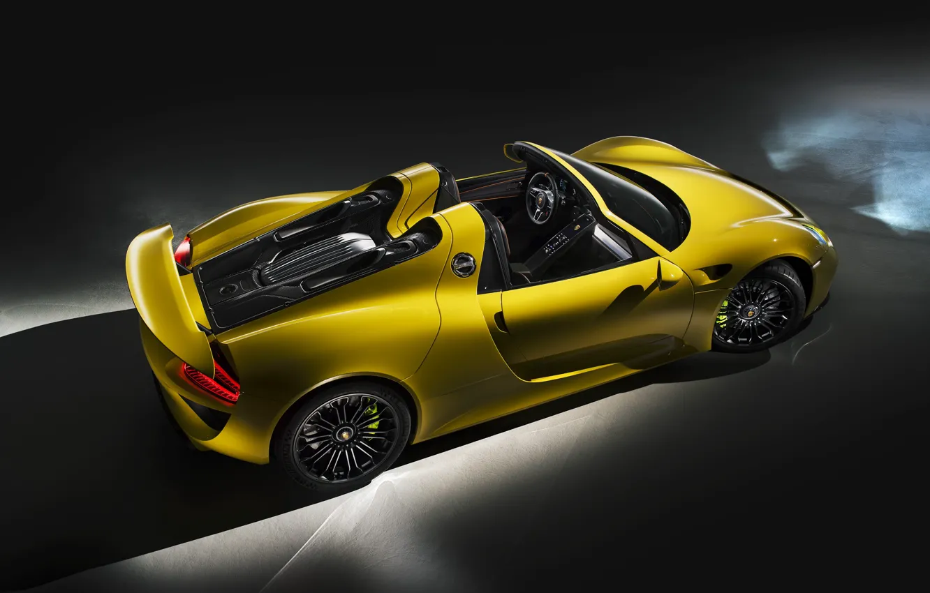 Photo wallpaper yellow, Porsche, Porsche, Spyder, 918, Porsche 918 Spyder