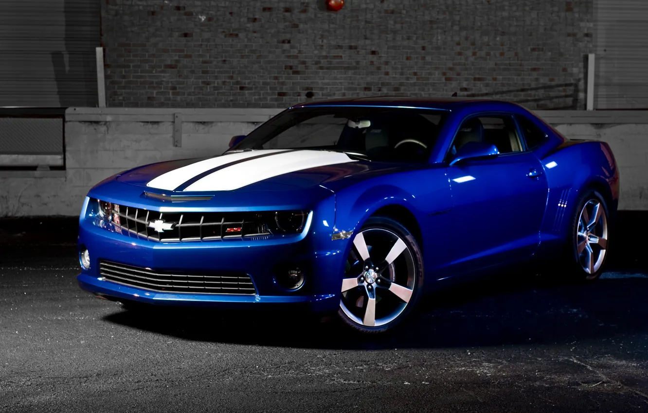 Photo wallpaper blue, Chevrolet, Camaro, Chevrolet, muscle car, blue, Camaro