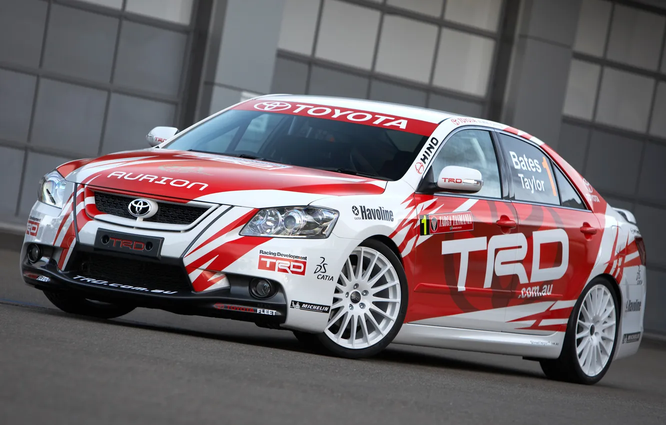 Photo wallpaper car, Toyota, race, the front part, TRD, Aurion