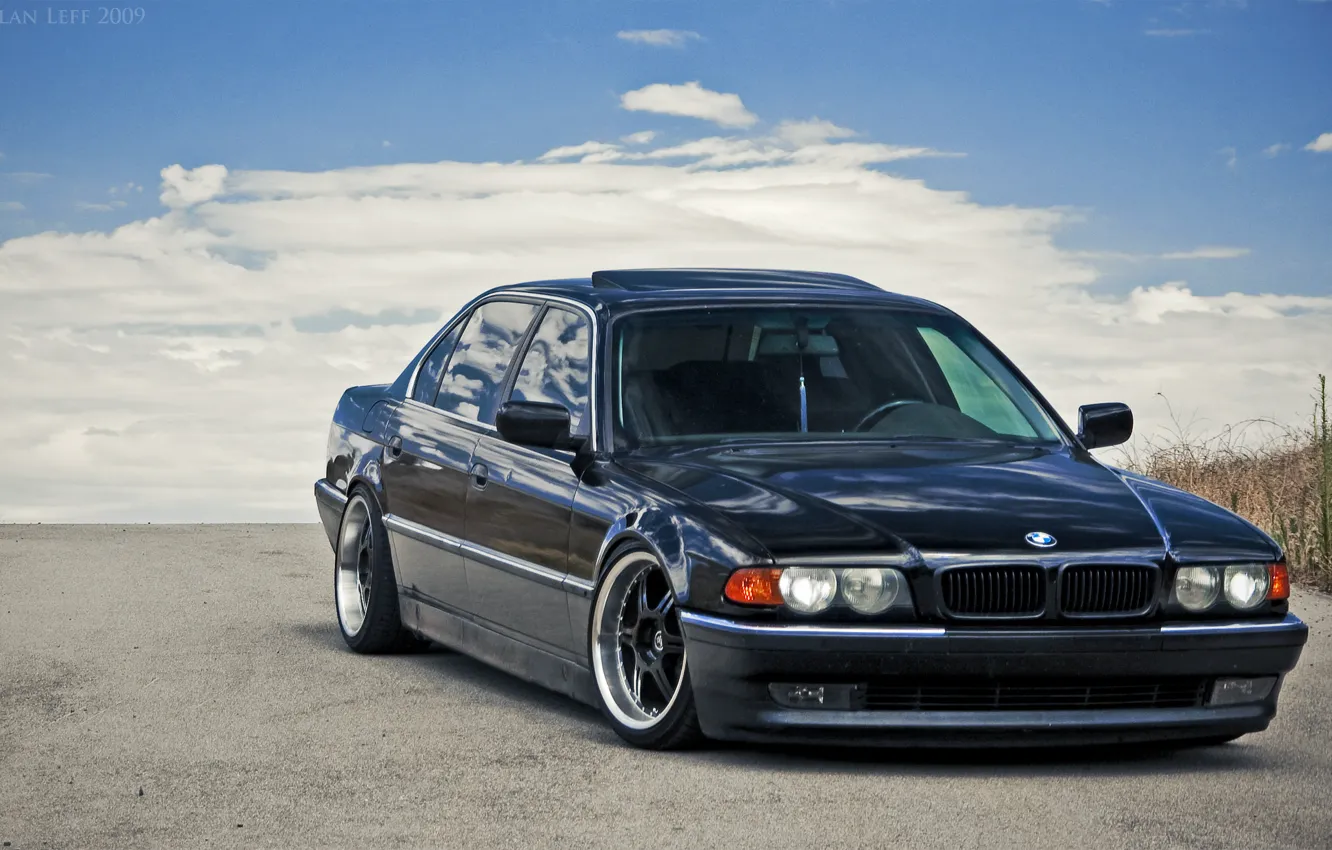 Photo wallpaper bmw, black, 740