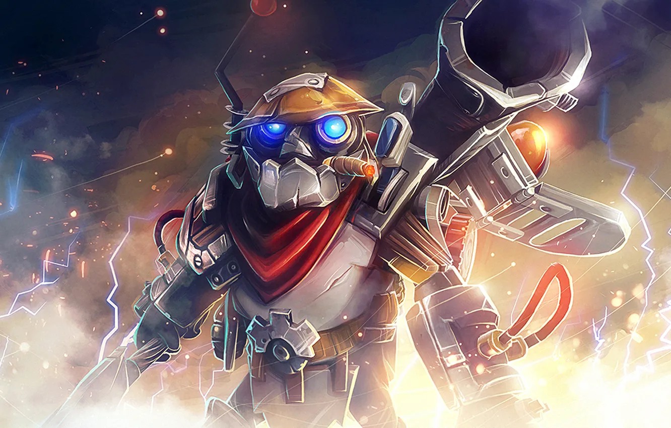Photo wallpaper armor, art, cigar, dota 2, Clockwerk