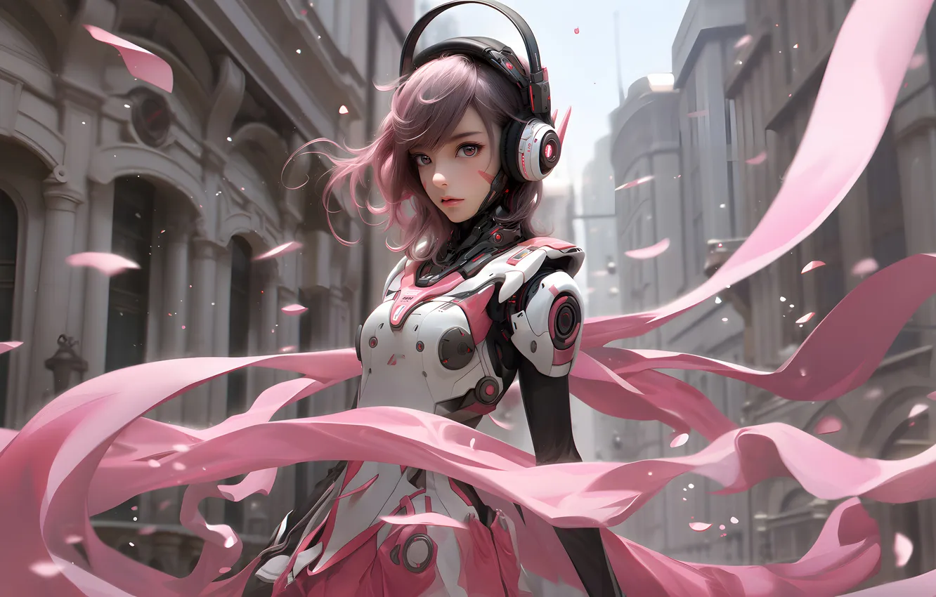 Photo wallpaper girl, mecha, women, AI Art, AI Generated