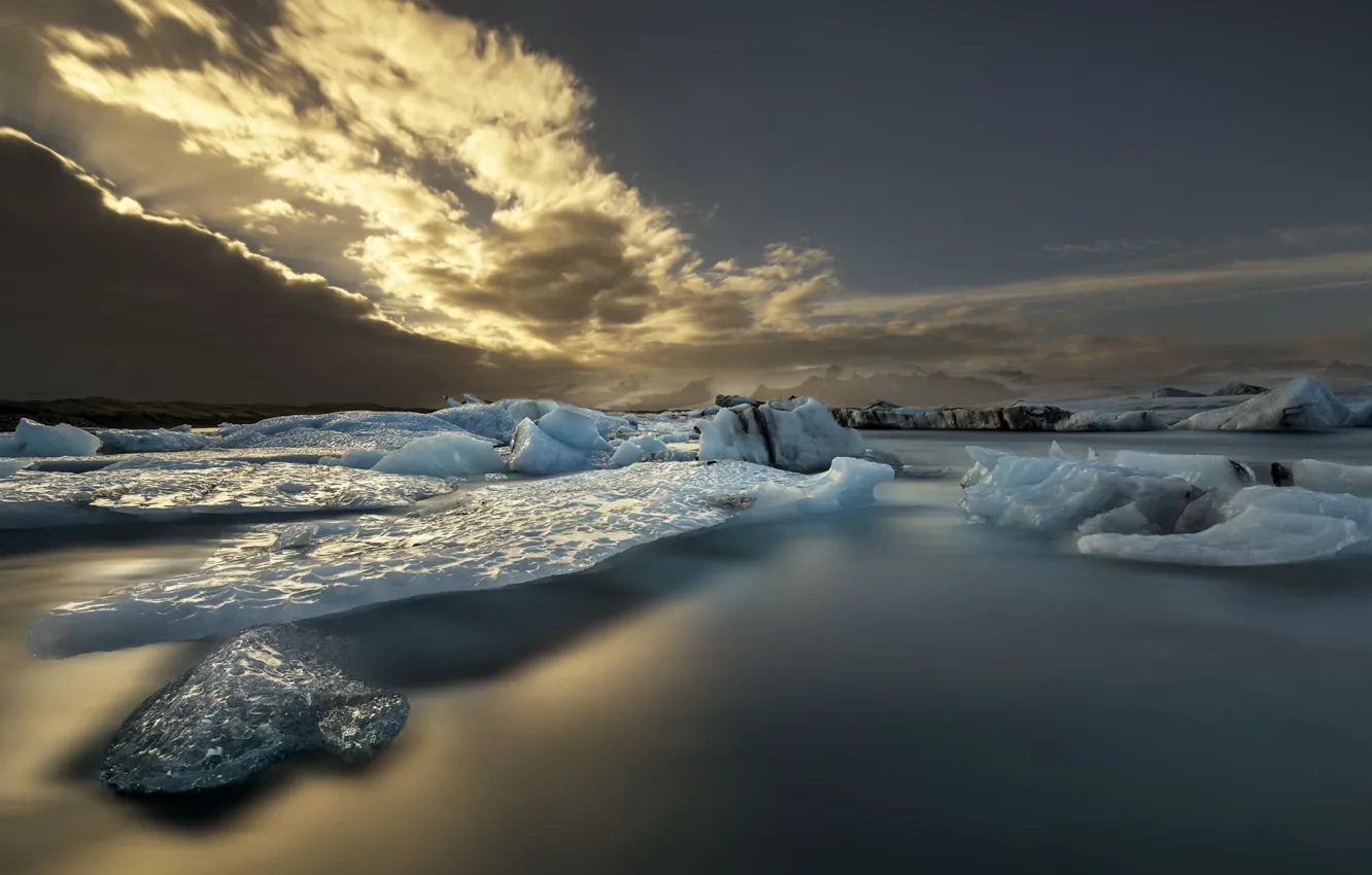 Photo wallpaper ice, sea, the sky