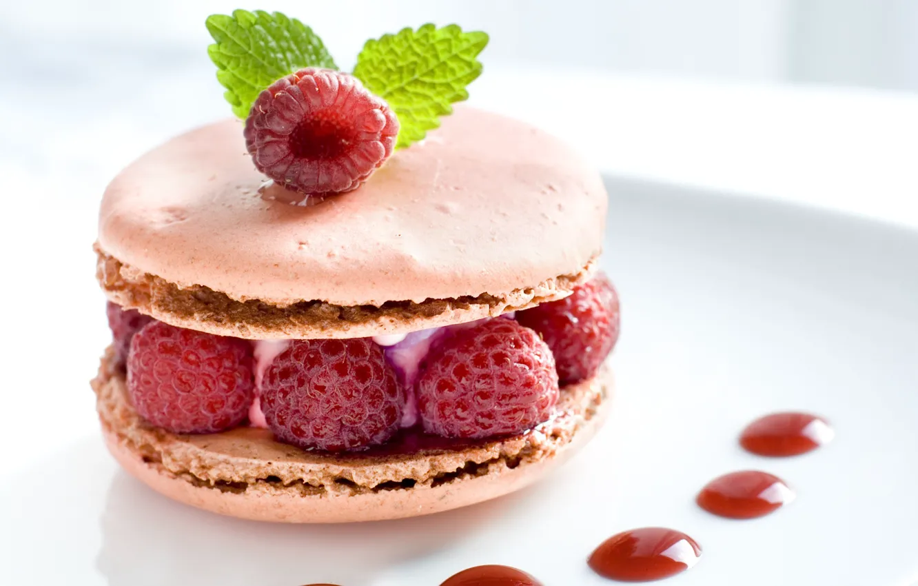 Photo wallpaper raspberry, food, cookies, dessert, food, sweet, dessert, pasta