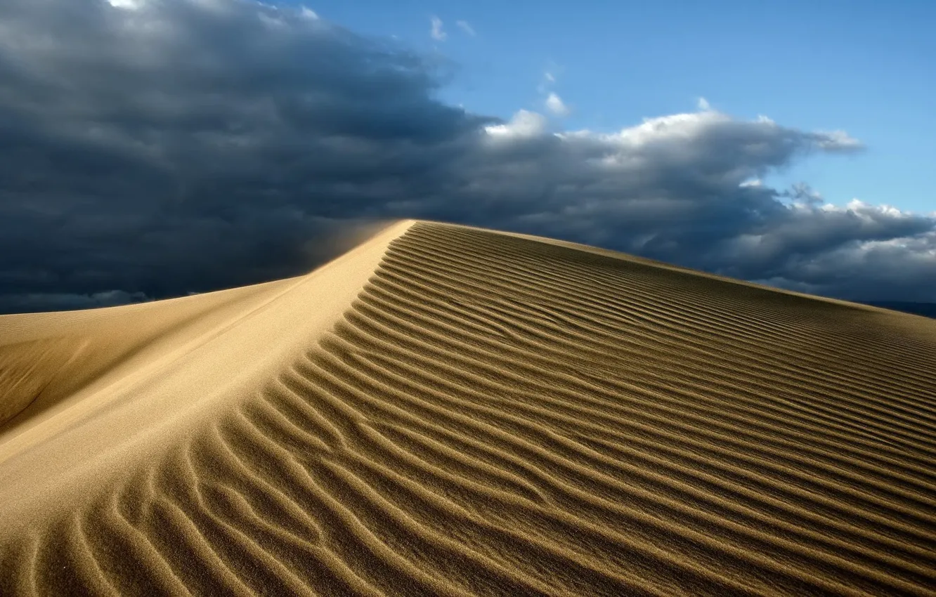 Photo wallpaper sand, the sky, clouds, desert, heat