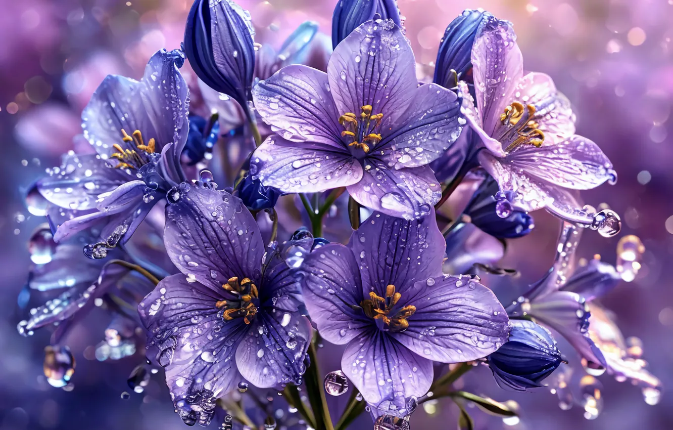Photo wallpaper purple, flowers, lilac