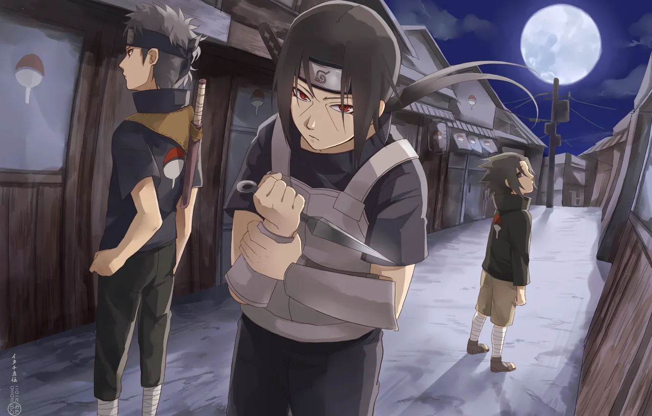 Photo wallpaper Sasuke, Naruto, art, Itachi, Uchiha clan, Shisui, by only.