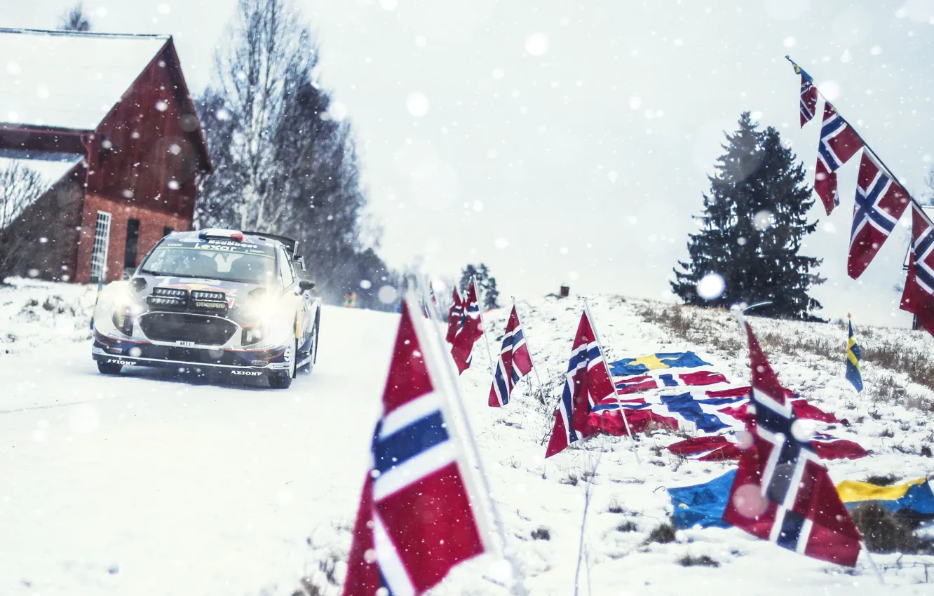 Photo wallpaper Ford, Winter, Auto, Snow, Sport, Machine, Ford, Race