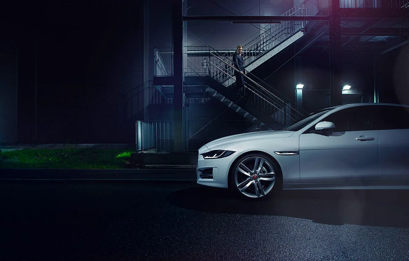 Photo wallpaper Jaguar, Car, White, Side, Automotive, Premium, 2015, Ligth