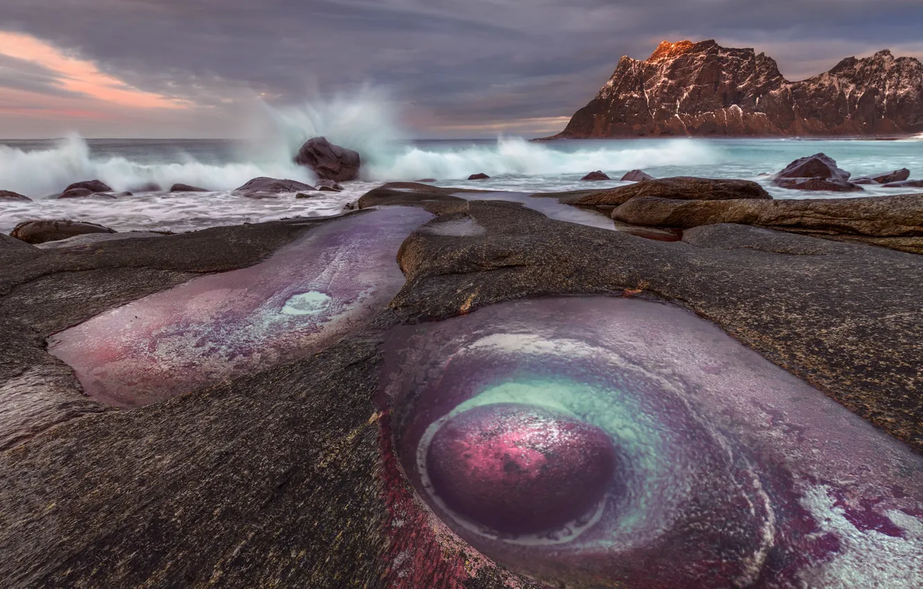 Photo wallpaper sea, rocks, shore