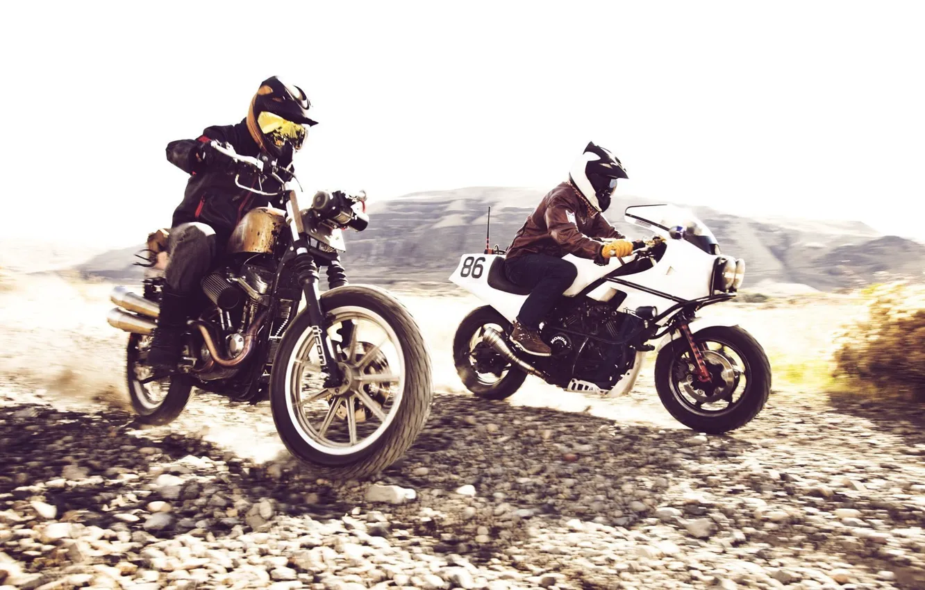 Photo wallpaper Speed, motorcycle, helmet