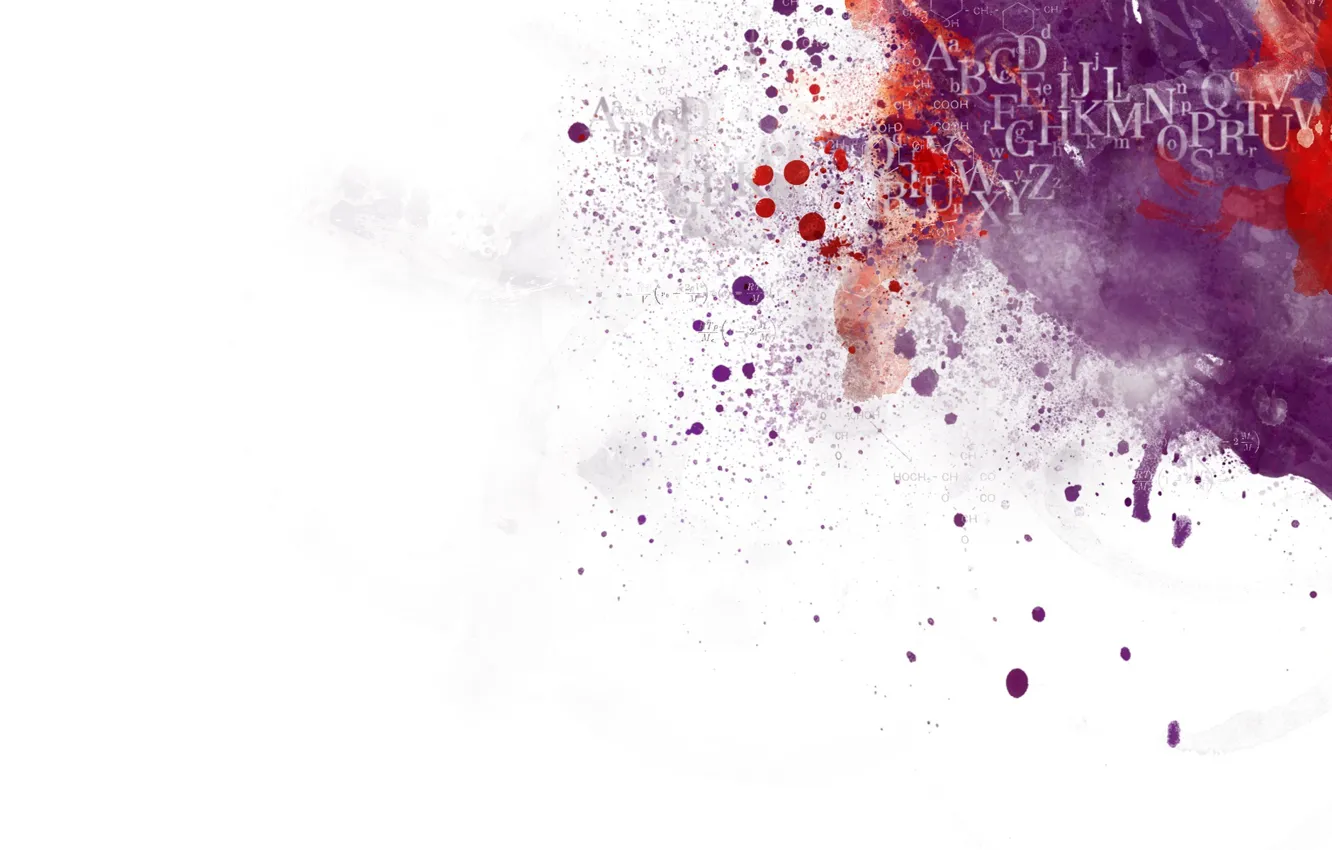 Photo wallpaper white, purple, blue, red, abstraction, letters, black, minimalism