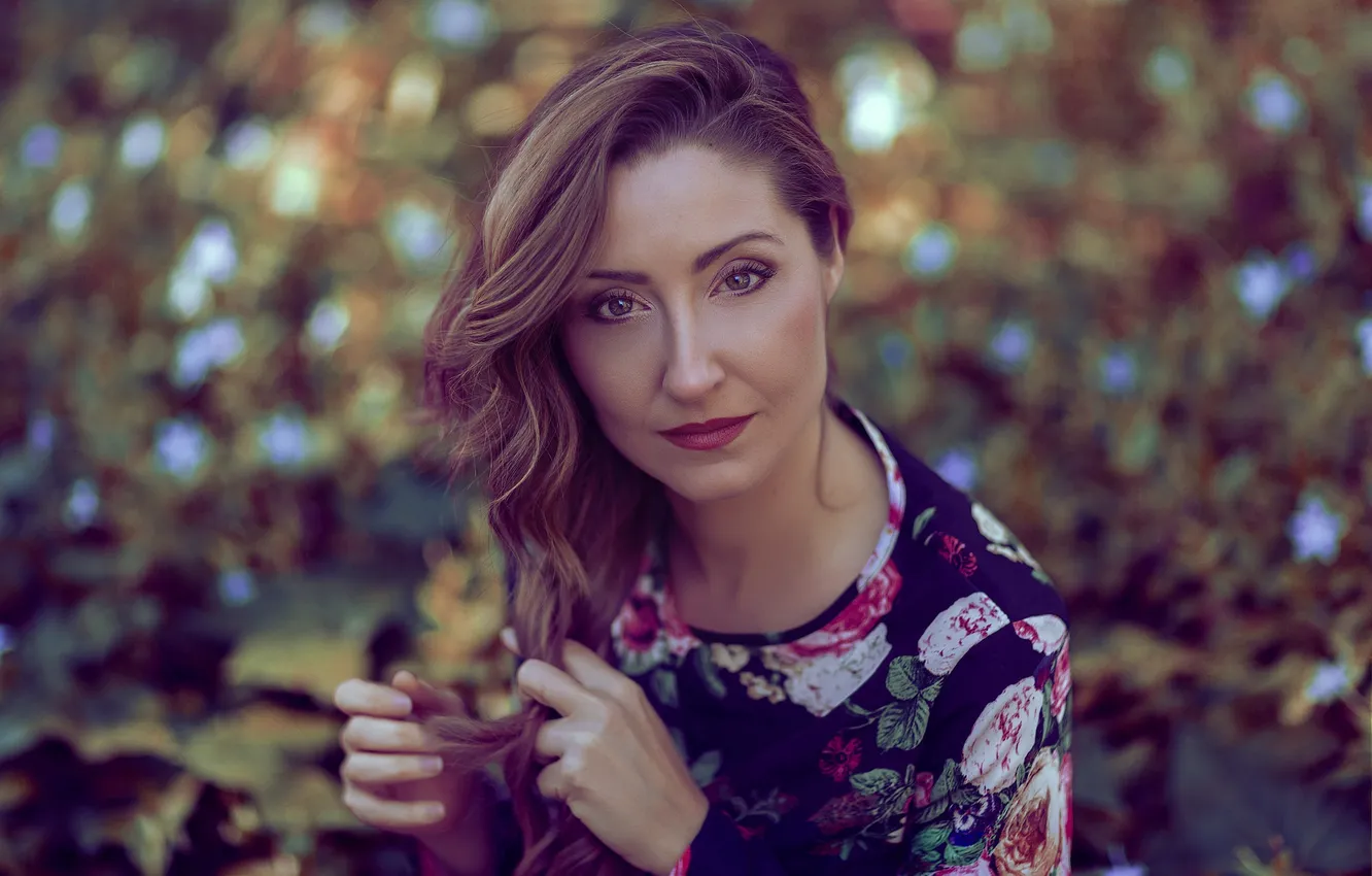 Photo wallpaper look, face, background, hair, makeup, lipstick