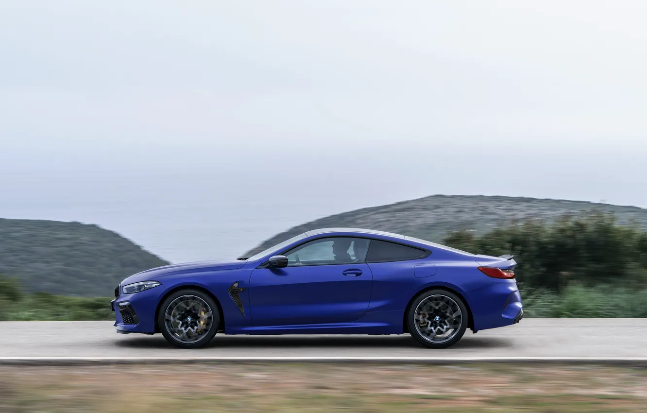 Photo wallpaper movement, coupe, BMW, side, 2019, BMW M8, M8, M8 Competition Coupe