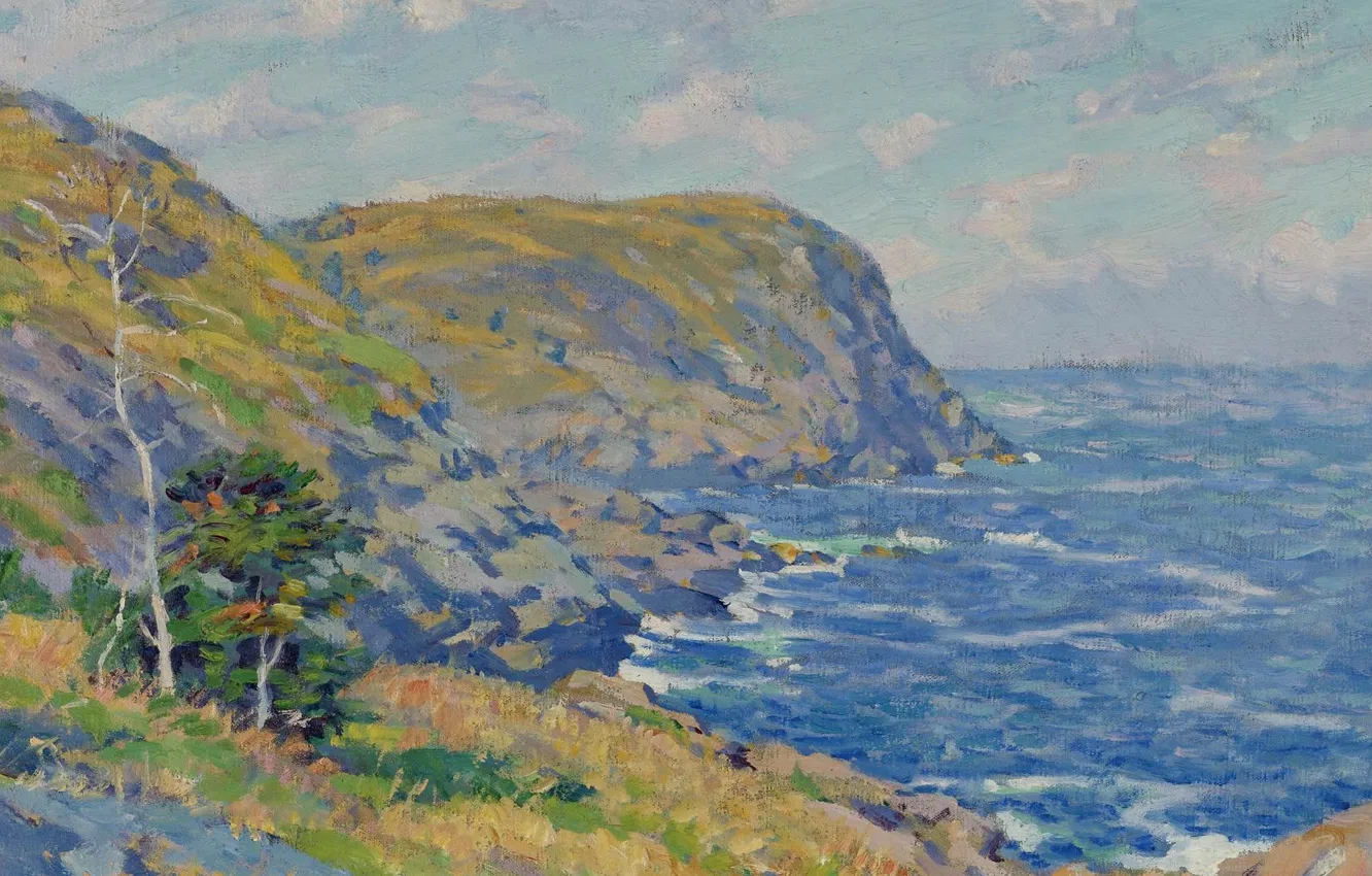 Photo wallpaper sea, landscape, picture, Charles Ebert, Black Head. Monhegan Island, Charles Ebert