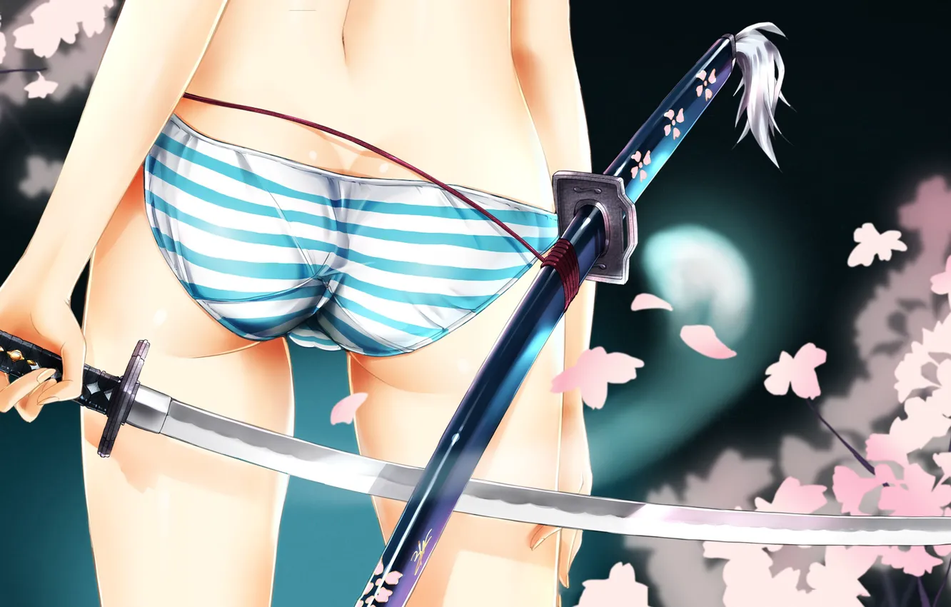 Photo wallpaper ass, girl, sword