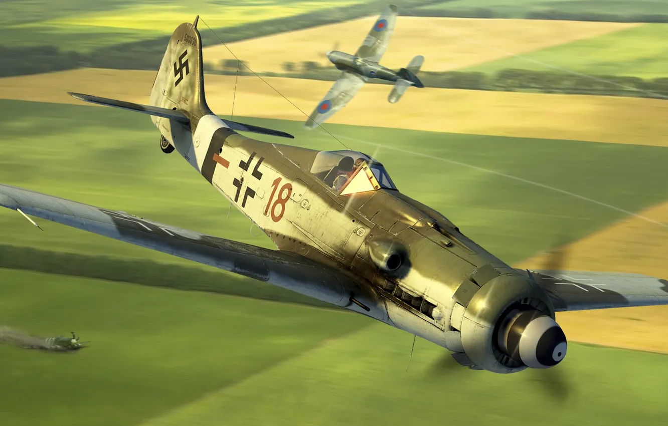 Photo wallpaper Germany, Dora, FW-190D-9, Frontline fighter