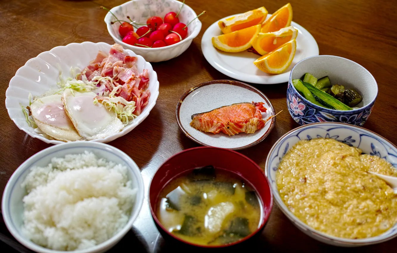 Photo wallpaper food, different, Japanese cuisine, serving