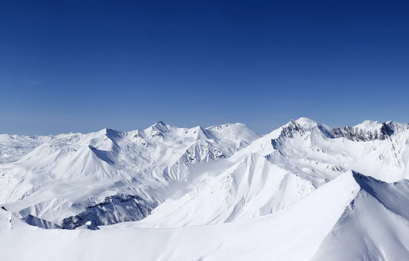 Photo wallpaper winter, snow, mountains